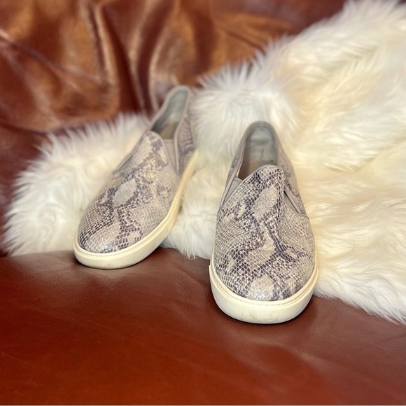 Cole Haan Shoes - Cole Haan Silver and Gray Snakeskin Slip Ons